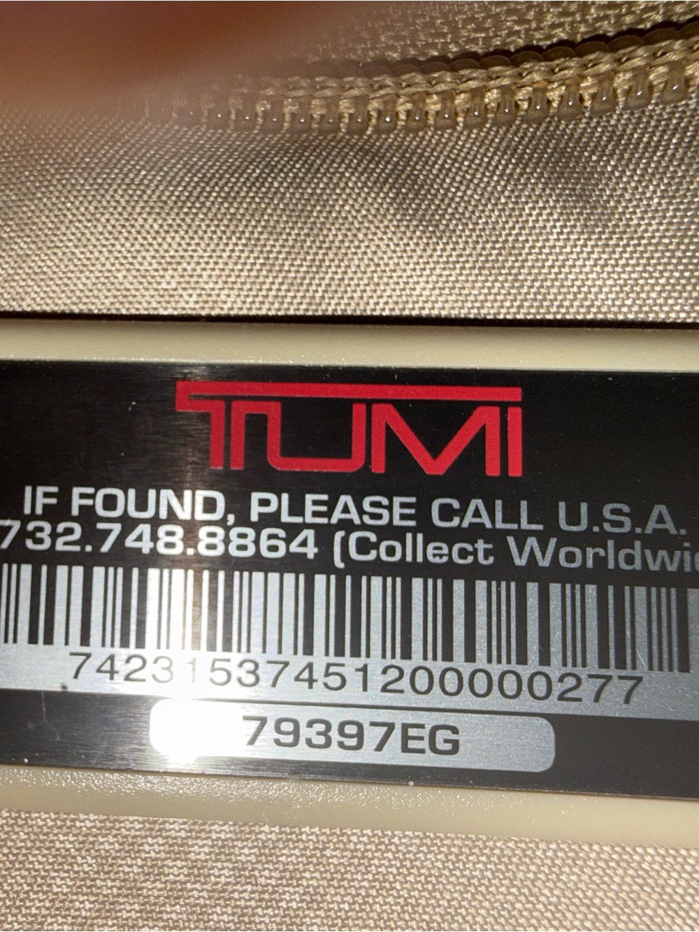 Tumi Dark Brown/Gray Tote Bag with Leather Trim - Picture 13 of 16